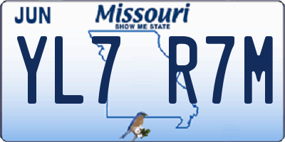 MO license plate YL7R7M