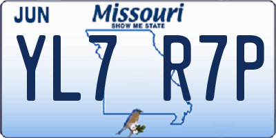 MO license plate YL7R7P