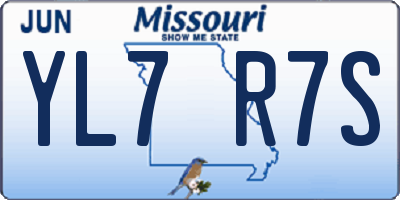 MO license plate YL7R7S