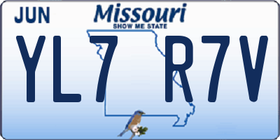MO license plate YL7R7V