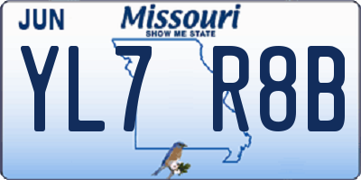 MO license plate YL7R8B