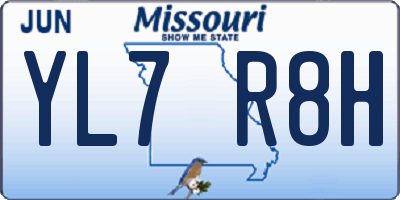 MO license plate YL7R8H