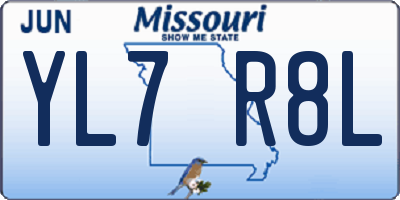 MO license plate YL7R8L