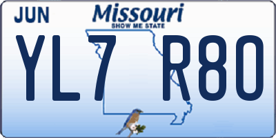 MO license plate YL7R8O