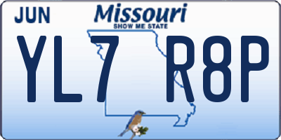 MO license plate YL7R8P