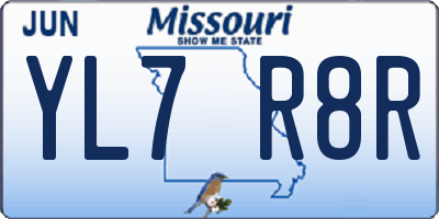 MO license plate YL7R8R