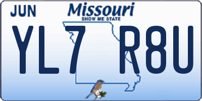 MO license plate YL7R8U