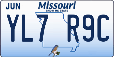 MO license plate YL7R9C