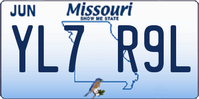 MO license plate YL7R9L