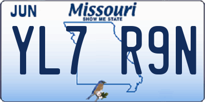 MO license plate YL7R9N