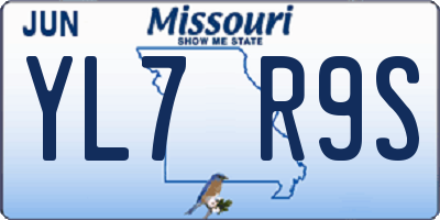 MO license plate YL7R9S