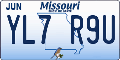 MO license plate YL7R9U