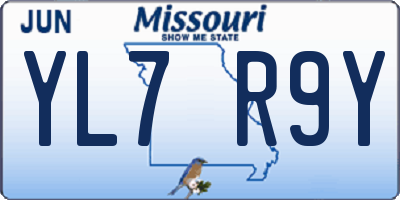 MO license plate YL7R9Y