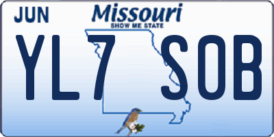 MO license plate YL7S0B