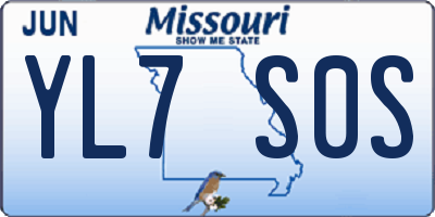 MO license plate YL7S0S