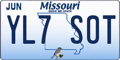 MO license plate YL7S0T