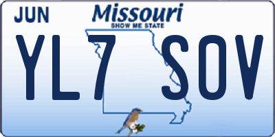 MO license plate YL7S0V