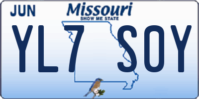 MO license plate YL7S0Y