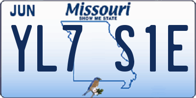 MO license plate YL7S1E