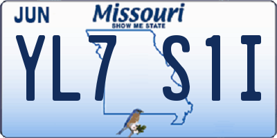 MO license plate YL7S1I