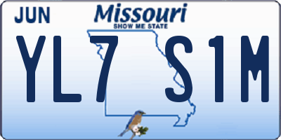 MO license plate YL7S1M