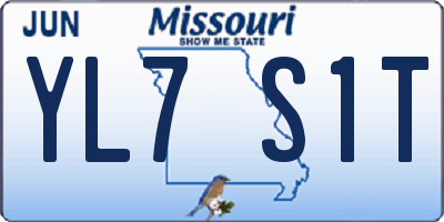MO license plate YL7S1T