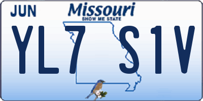MO license plate YL7S1V