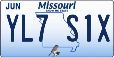 MO license plate YL7S1X