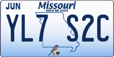 MO license plate YL7S2C