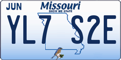 MO license plate YL7S2E