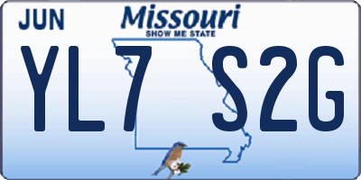 MO license plate YL7S2G
