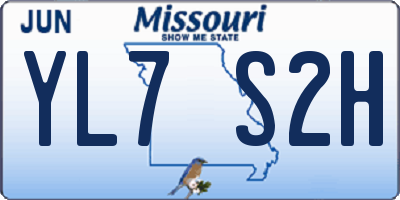 MO license plate YL7S2H