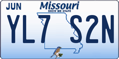 MO license plate YL7S2N