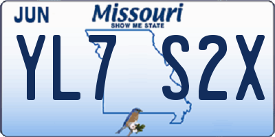 MO license plate YL7S2X