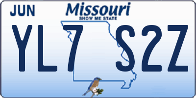 MO license plate YL7S2Z