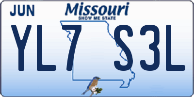 MO license plate YL7S3L