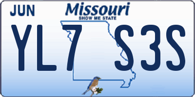 MO license plate YL7S3S