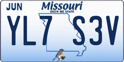 MO license plate YL7S3V