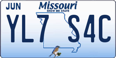MO license plate YL7S4C