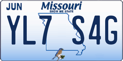 MO license plate YL7S4G