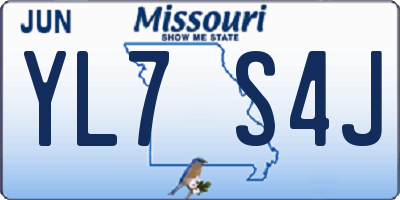 MO license plate YL7S4J