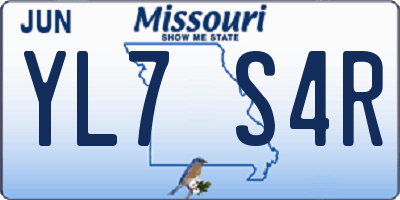 MO license plate YL7S4R