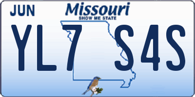MO license plate YL7S4S