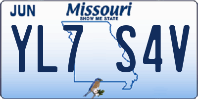 MO license plate YL7S4V
