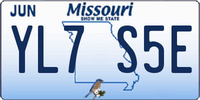 MO license plate YL7S5E