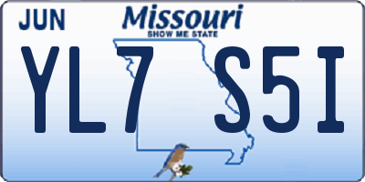 MO license plate YL7S5I