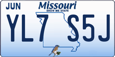 MO license plate YL7S5J