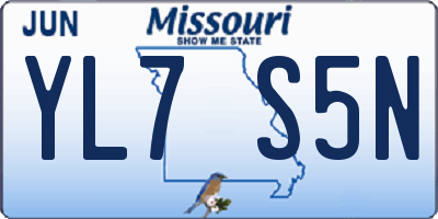MO license plate YL7S5N