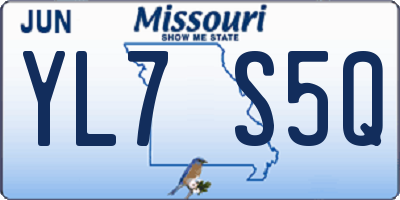 MO license plate YL7S5Q