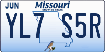 MO license plate YL7S5R